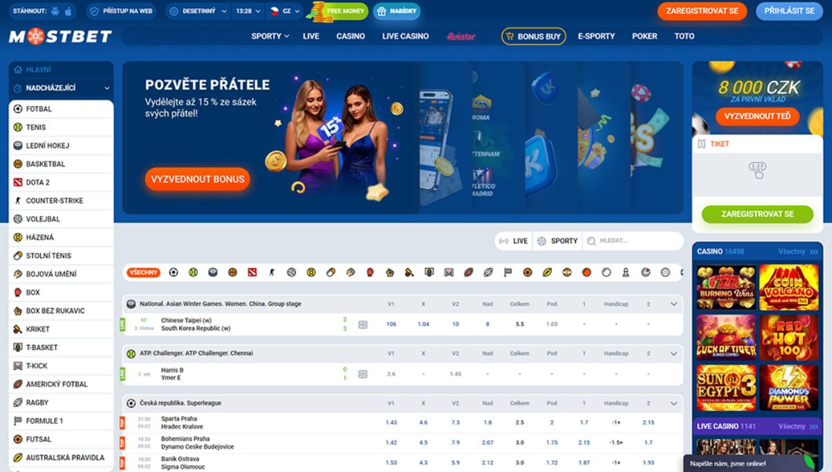 Mostbet casino výhody